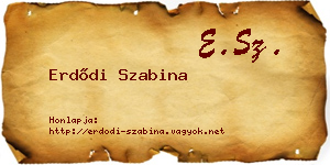 Erdődi Szabina névjegykártya